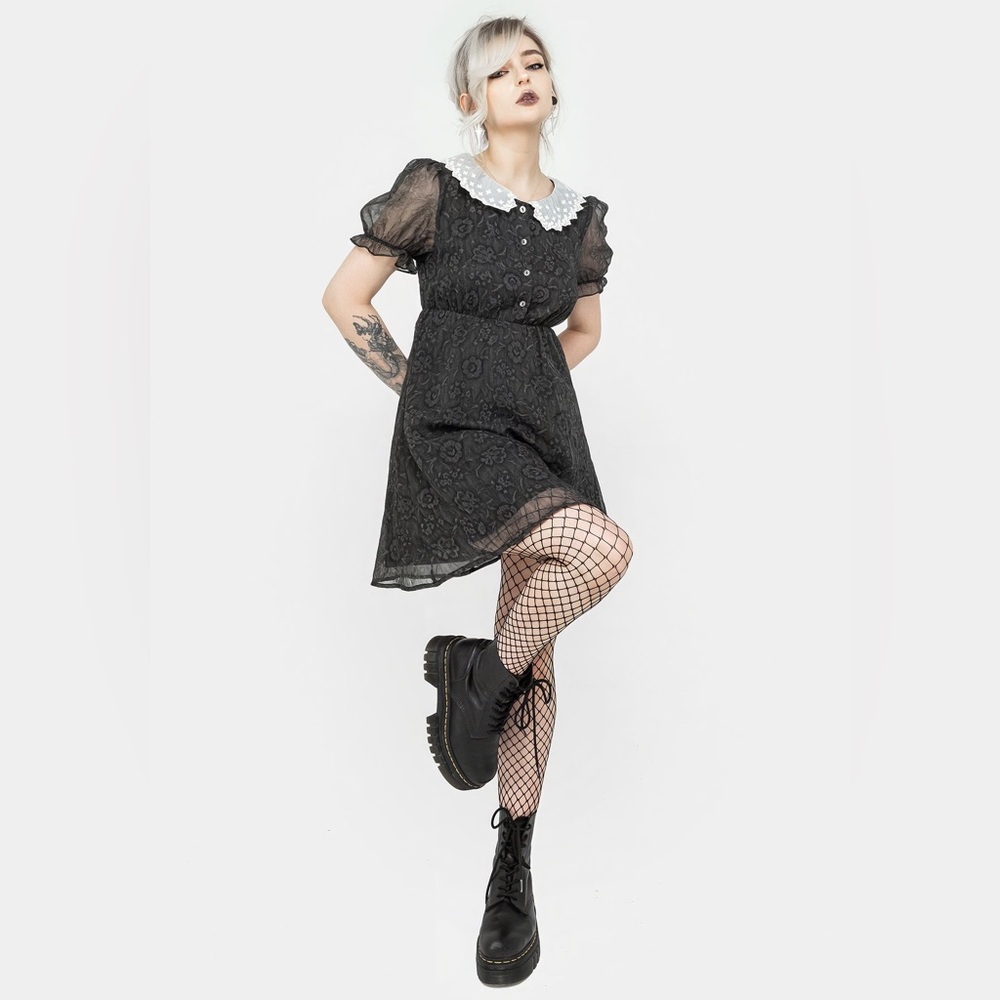Disturbia Phantasma Lace Collar Mini Dress US 8 / UK 12 - Picture 9 of 10